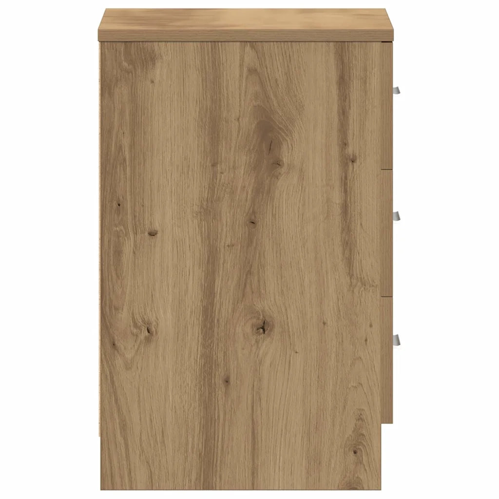 Comodino-Tavolino da notte Rovere Artigianale 38x35x55 cm in Legno Multistrato