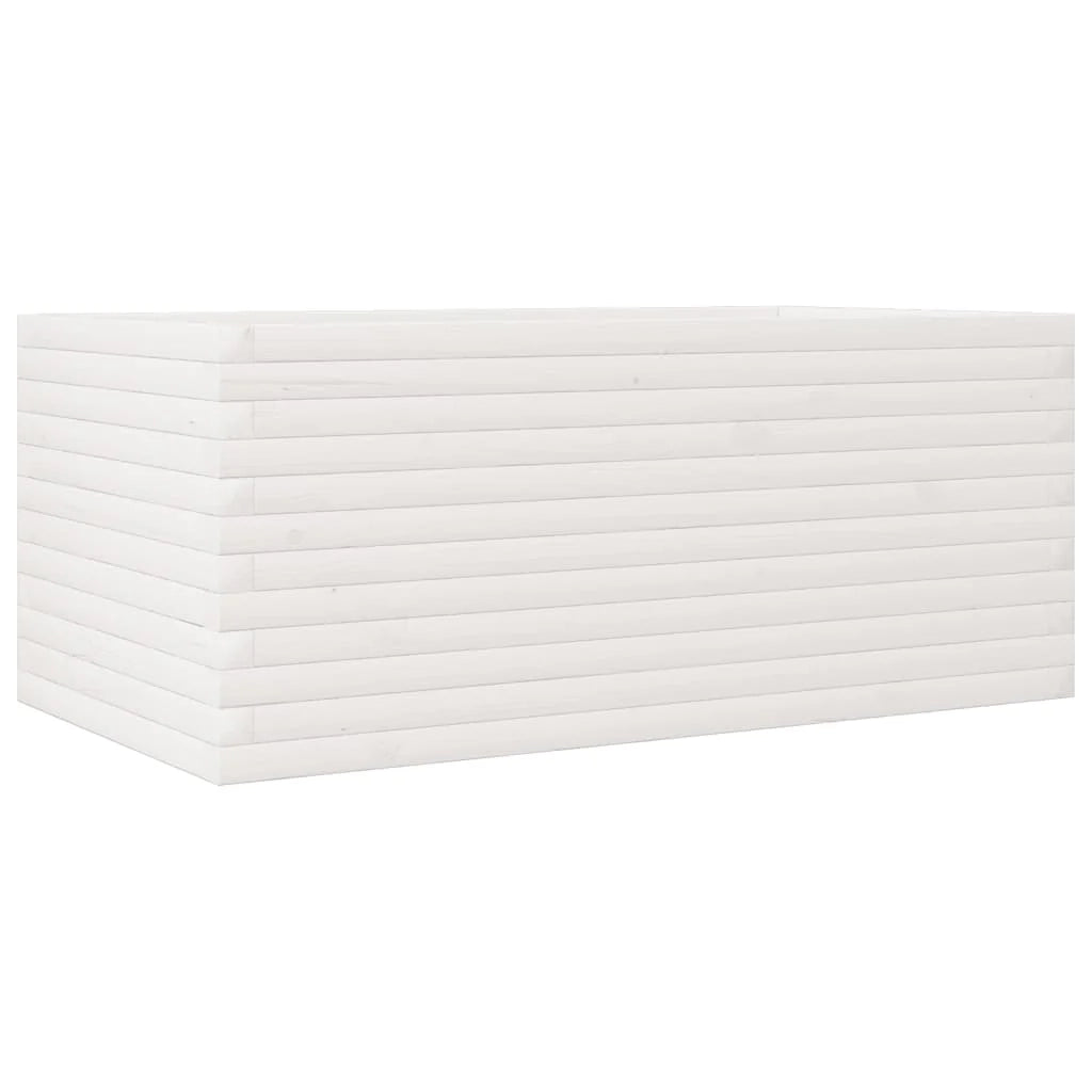 Fioriera rialzata per piante fiori terrazza giardino 110 x 60 x 45,5 cm legno di pino massiccio bianco 02_0037370