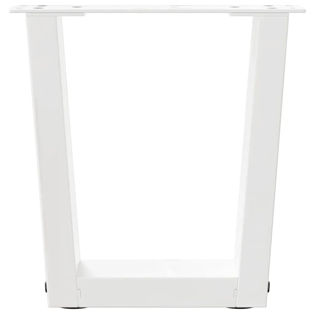 vidaXL Gambe per Tavolino da Caffè a Forma di V 2 pz Bianche 30x(30-31,3) cm Acciaio