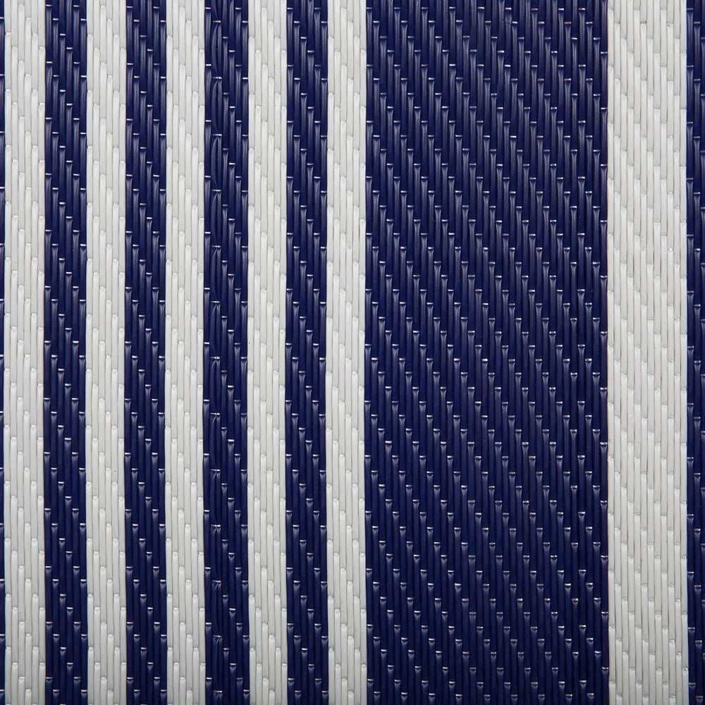 Tappeto per esterno Mat Blu Sintetico 90 x 180 cm Motivo Geometrico A Righe Ecologico Moderno Minimalista