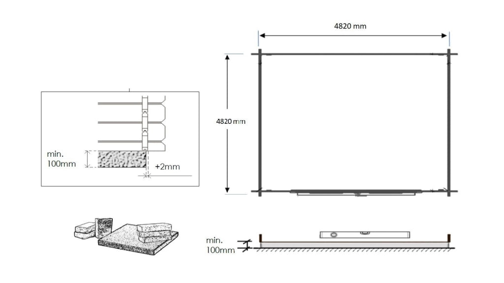 Casetta da giardino in legno - 25m2 - 5x5m - 28mm - colore: naturale - DOM591 - ALTANKA