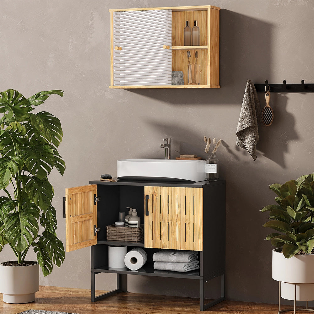 Vicco Set di mobili da bagno Bambù 2 parti