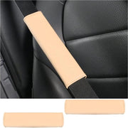 2 impianti di supporto per cinturoni di sicurezza con cuscini di spalla in pelle duratura - beige.