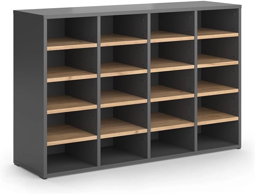 Scarpiera Lysander, Quercia dorata, 104 x 65.5 cm, per una conservazione ordinata di scarpe e accessori