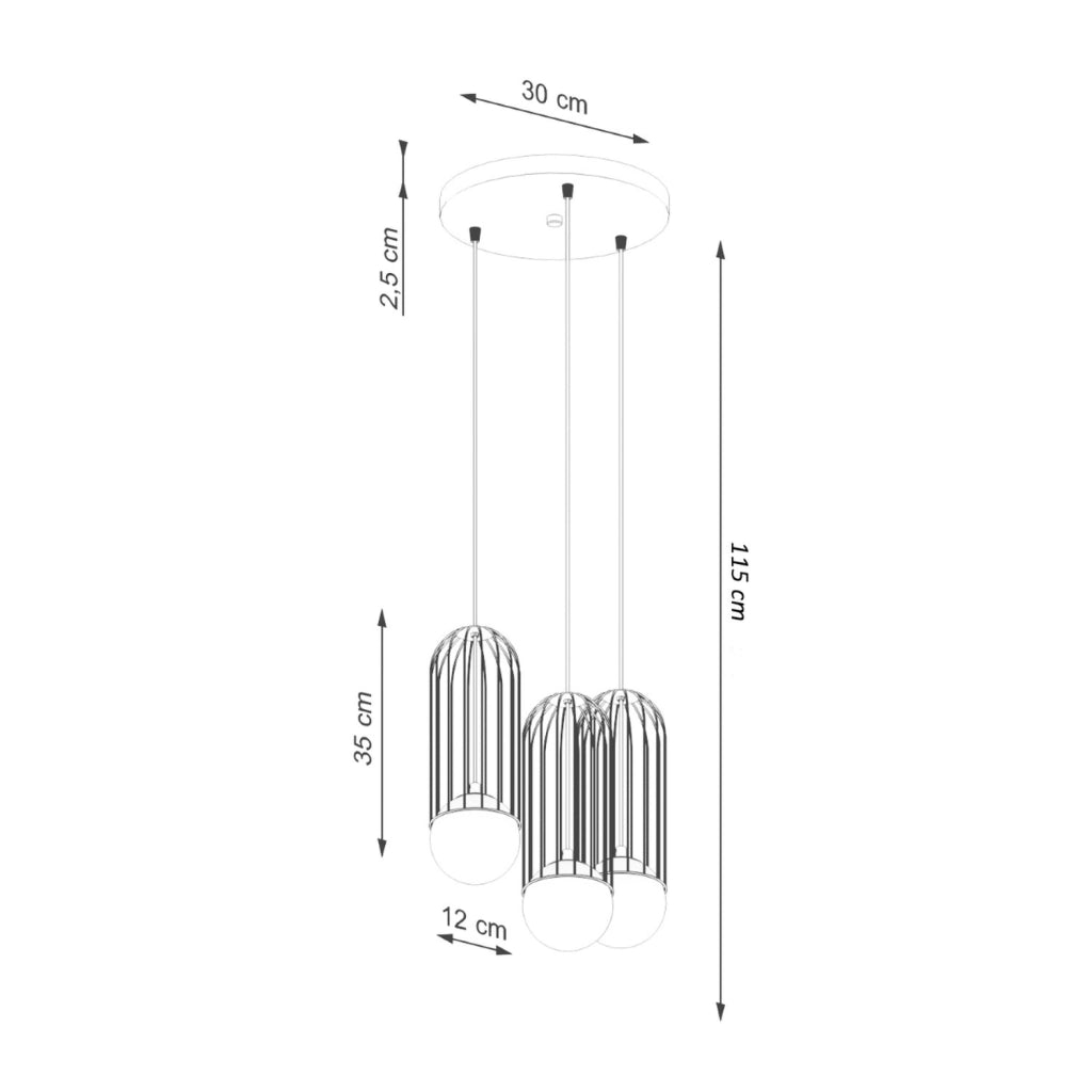 Lampada a sospensione GELIDA tripla bianca 3xG9 Pure Lume