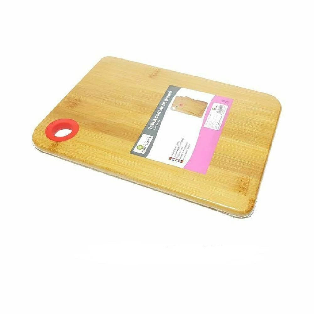 Trade Shop - Tagliere In Legno Naturale Tagliare Verdure Salumi Carne Bambù 25 X 18 Cm -
