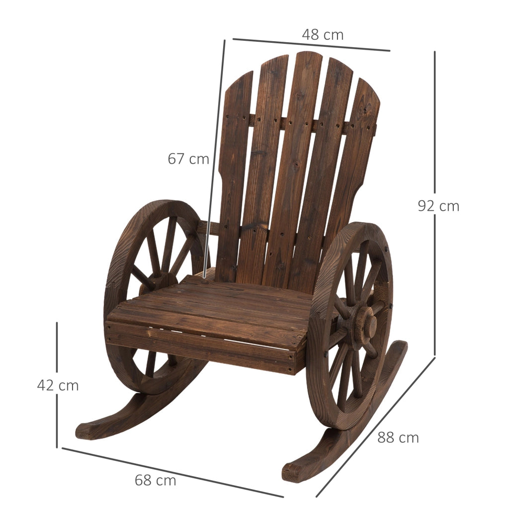 Sedia a Dondolo ¨C zephmum ¨C Legno Massello 68x88x92 cm