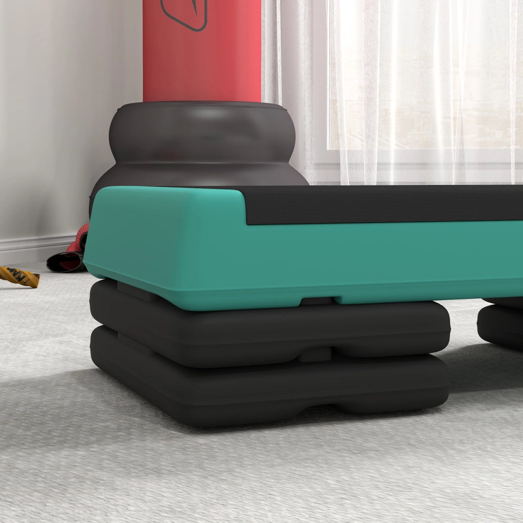 Stepper Fitness Regolabile a 10,5-15,5-20,5 cm con Superficie Antiscivolo e Capacità 250 kg in EVA e PE Verde