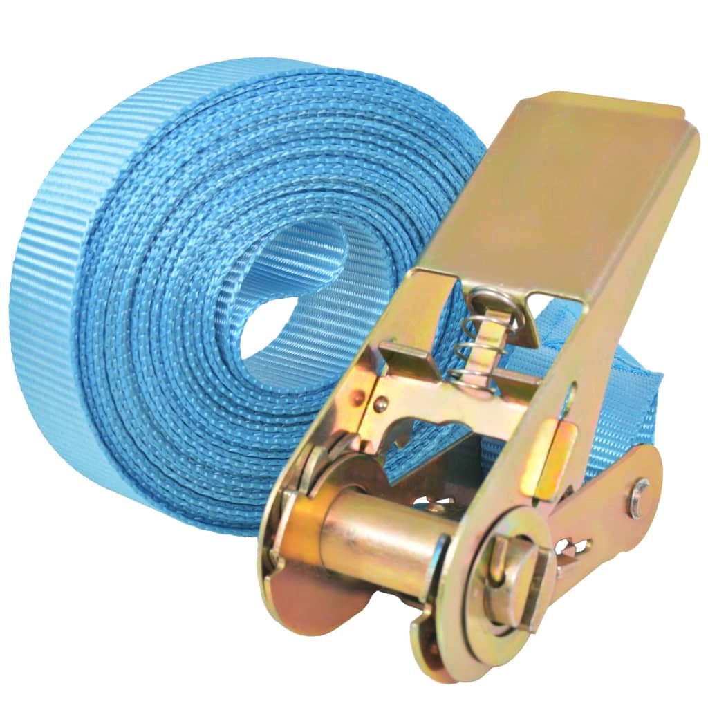Confezione da 10 cinghie di fissaggio a cricchetto 0,8 tonnellate 4 m x 25 mm blu 02_0003536