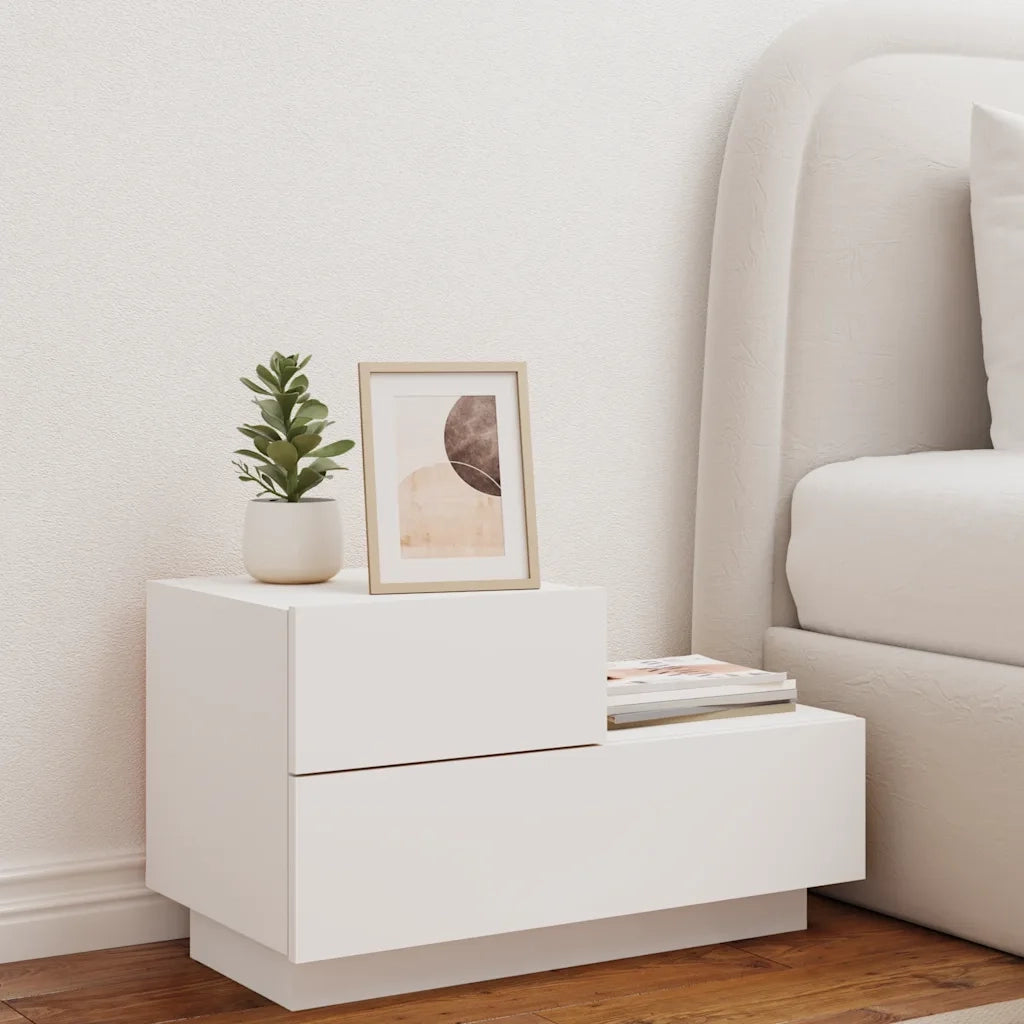 Comodino con Luci LED Bianco 70x36x40,5 cm 836777