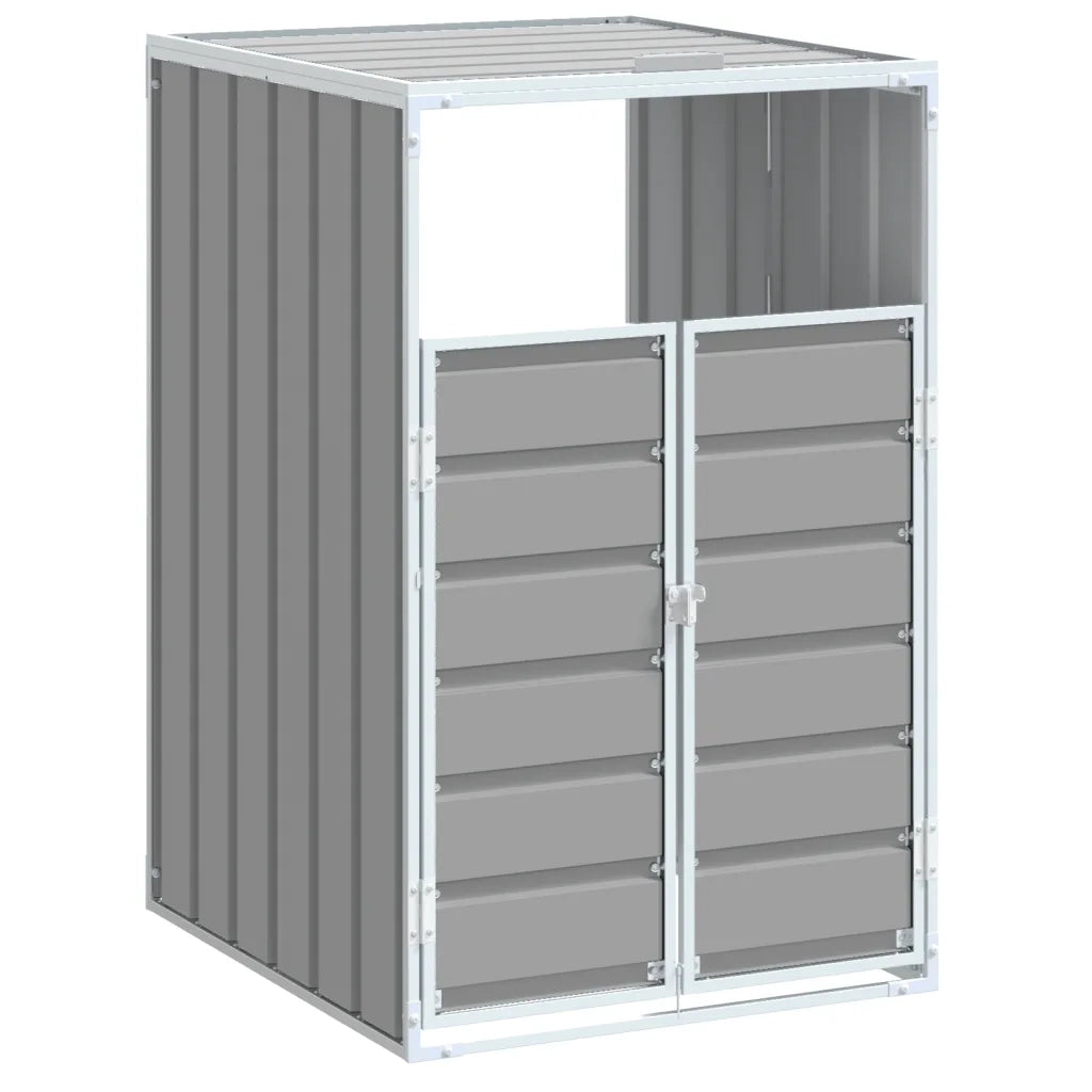 Copribidone con Ruote Bidone Singolo Grigio 72x81x115cm Acciaio CFW2597907