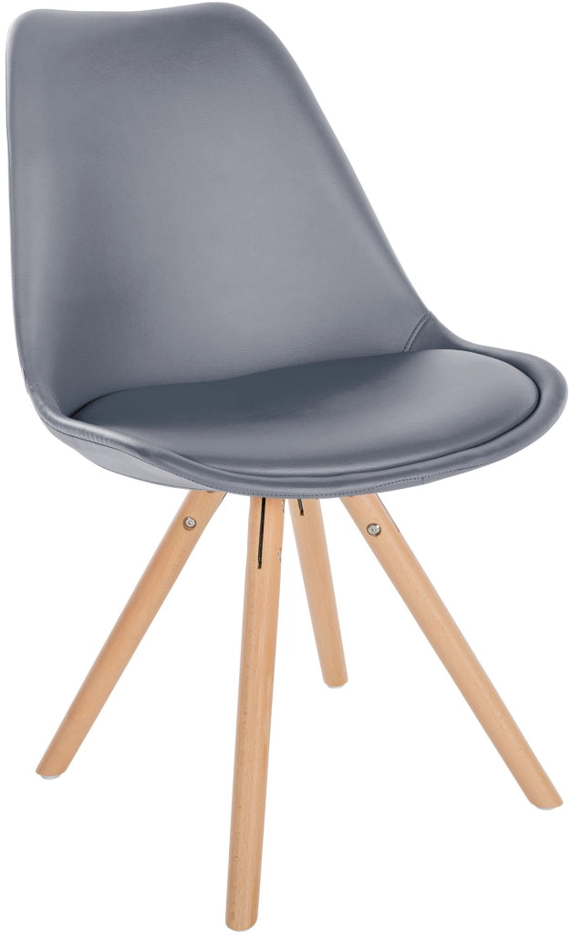 Sedia Sofia in similpelle grigio,natura (rotondo)