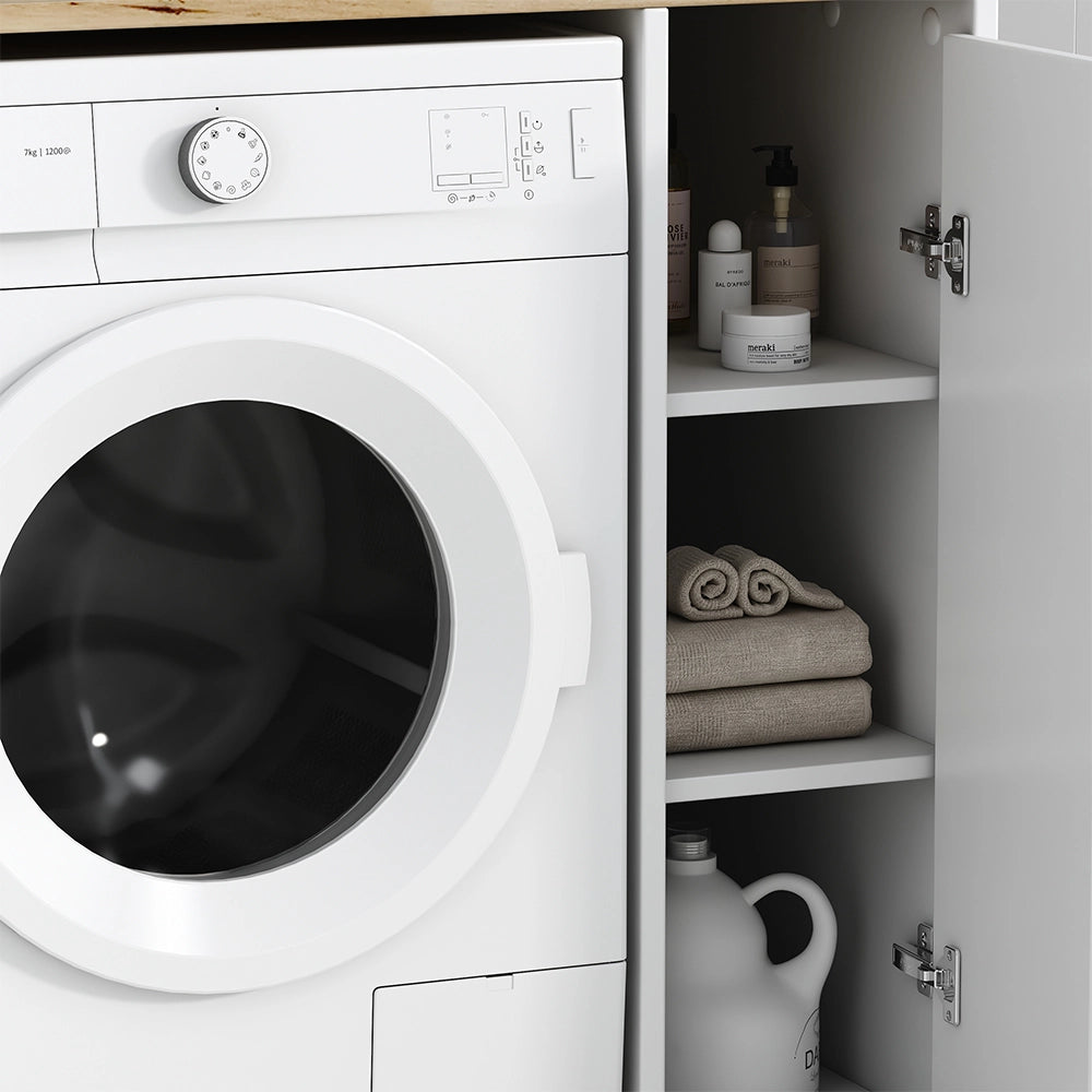 Vicco Mobile lavatrice Bianco 93.5 x 88.5 cm con 3 scomparti