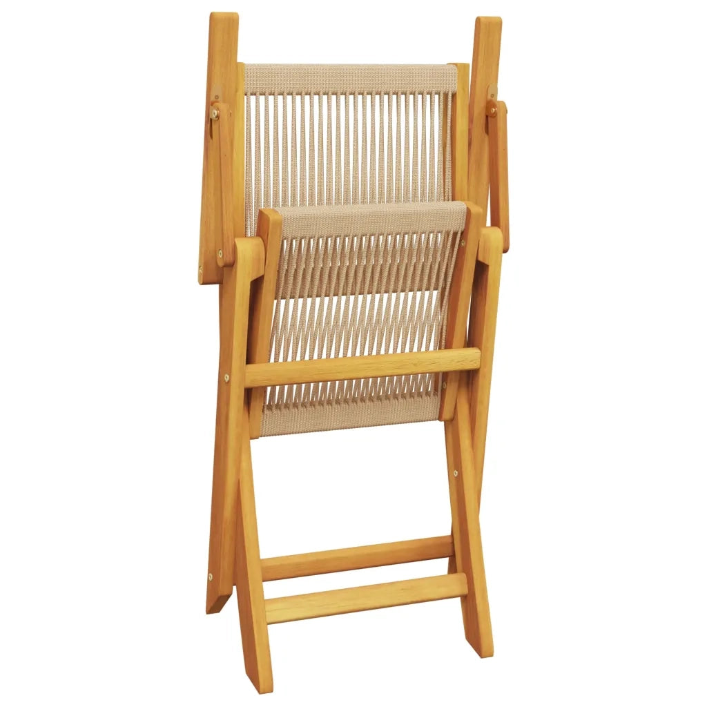 Set da Bistrot 3pz Beige in Polipropilene e Legno Massello 3281855