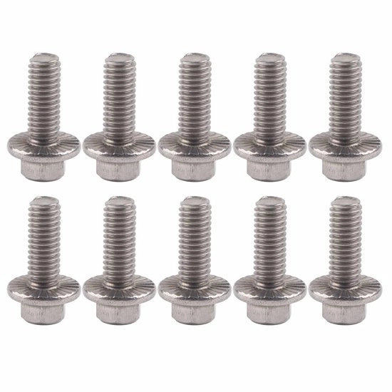 Viti in acciaio inossidabile SS304 con basi a 6 facce - M6 x 30 - Accessori per mobili - 10 pezzi - Per macchine e mobili