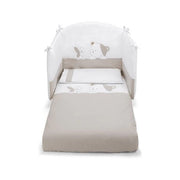 Piumone lettino pali 0687lulu lulÙ set 3 pz bianco e tortora