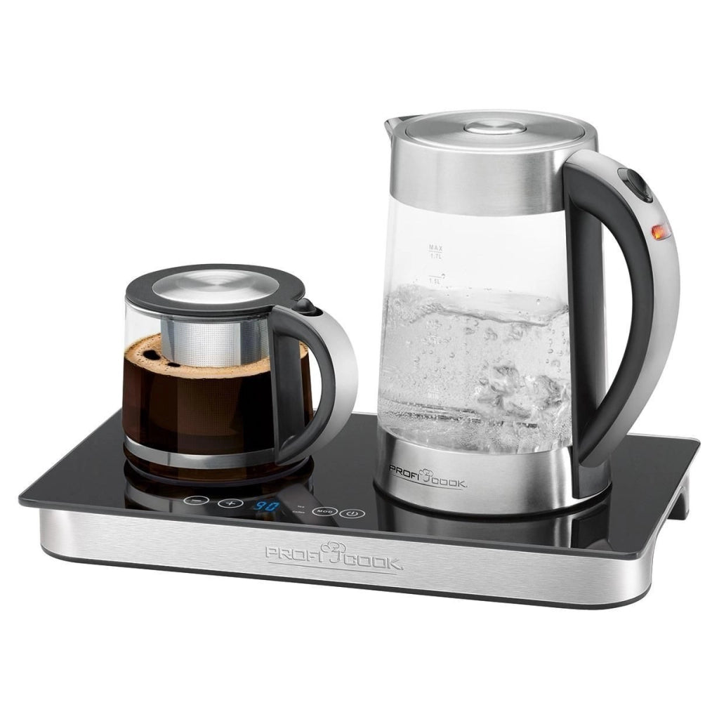 ProfiCook PC-TKS 1056 bollitore elettrico 1,7 L Nero, Acciaio inossidabile, Trasparente