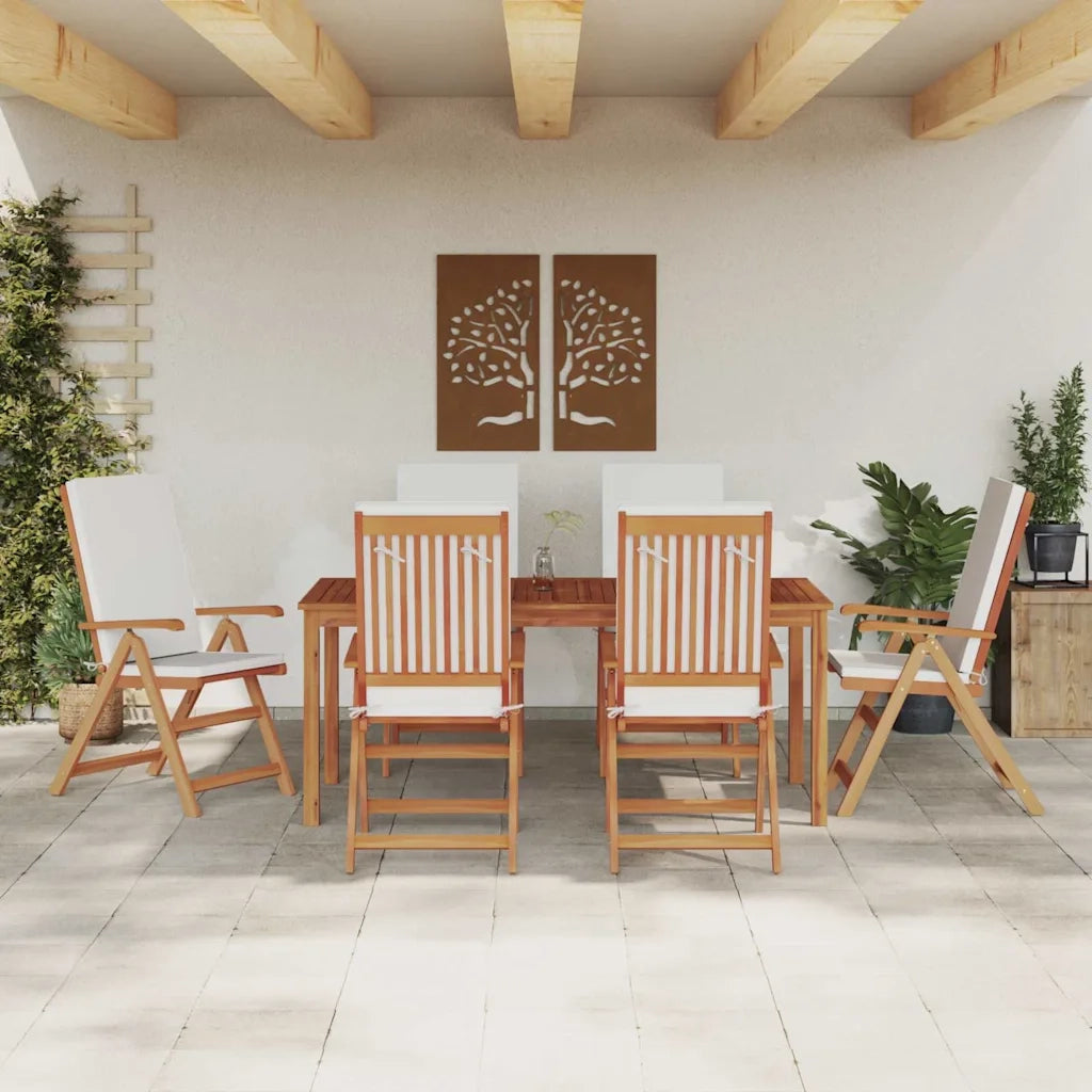 Sedia da Giardino 6 pcs Marrone e bianco 57 x 71.5 x 104 cm 3375770