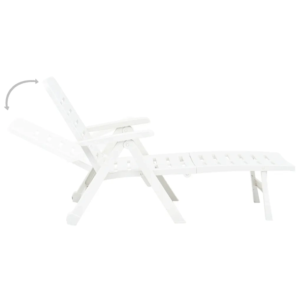 Lettino Prendisole Pieghevole in Plastica Bianco cod mxl 6413