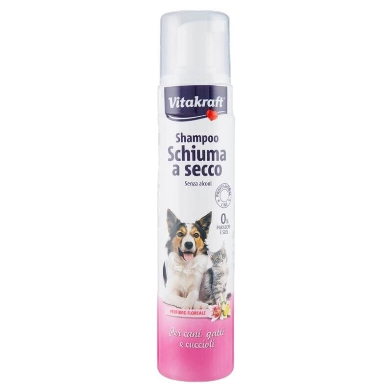 SHAMPOO SCHIUMA A SECCO PROFUMO FLOREALE PER CANI GATTI E CUCCIOLI 200 ML