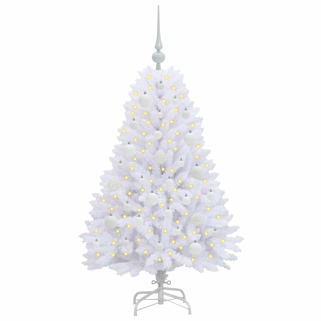 Albero di Natale | Decorazioni natalizie Artificiale con Rami Pieghevoli Bianco 120 cm