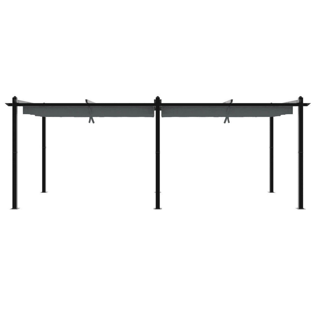 Gazebo Giardino con Tetto Retrattile Antracite 3x6 m Alluminio 3217062