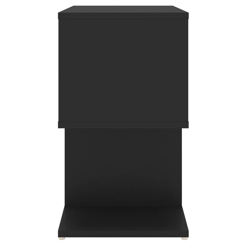 Comodino-Tavolino da notte Nero 50x30x51,5 cm in Legno Multistrato