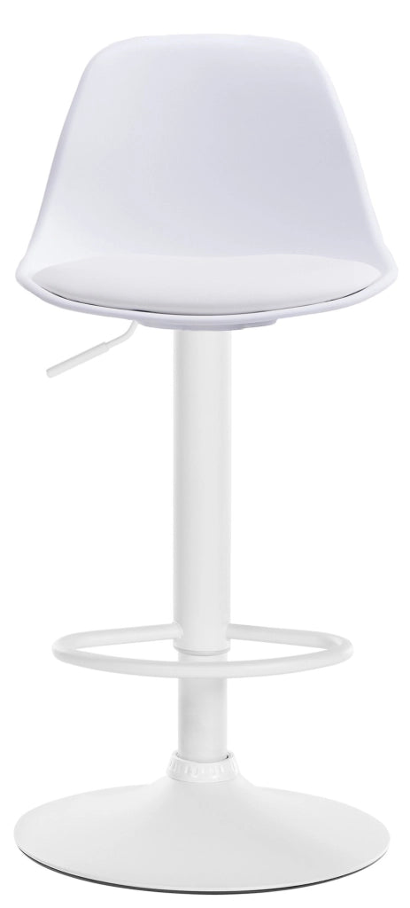 Sgabello di design KIEL in polipropilene e similpelle bianco,bianco