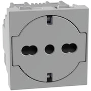 Presa flat Schuko Standard Bticino MATIXGO P40 2 moduli grigia JG4140A16F