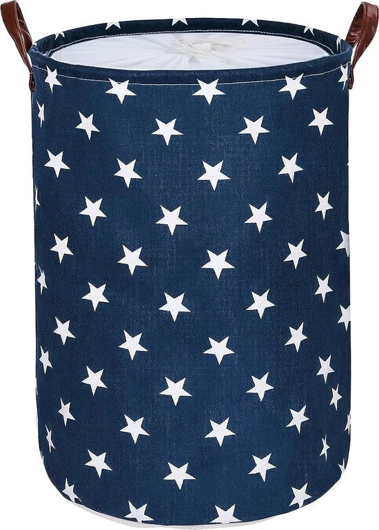 24 Pollici Opvougbile Cestino Rotondo per Lavatrice, Cotone (Stella Blu, XL) Portatile