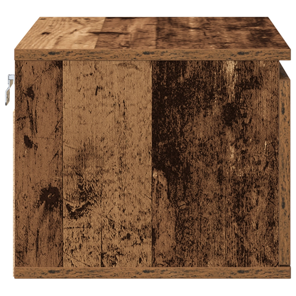 Comodini con luci LED 2 pz da muro in legno vecchio