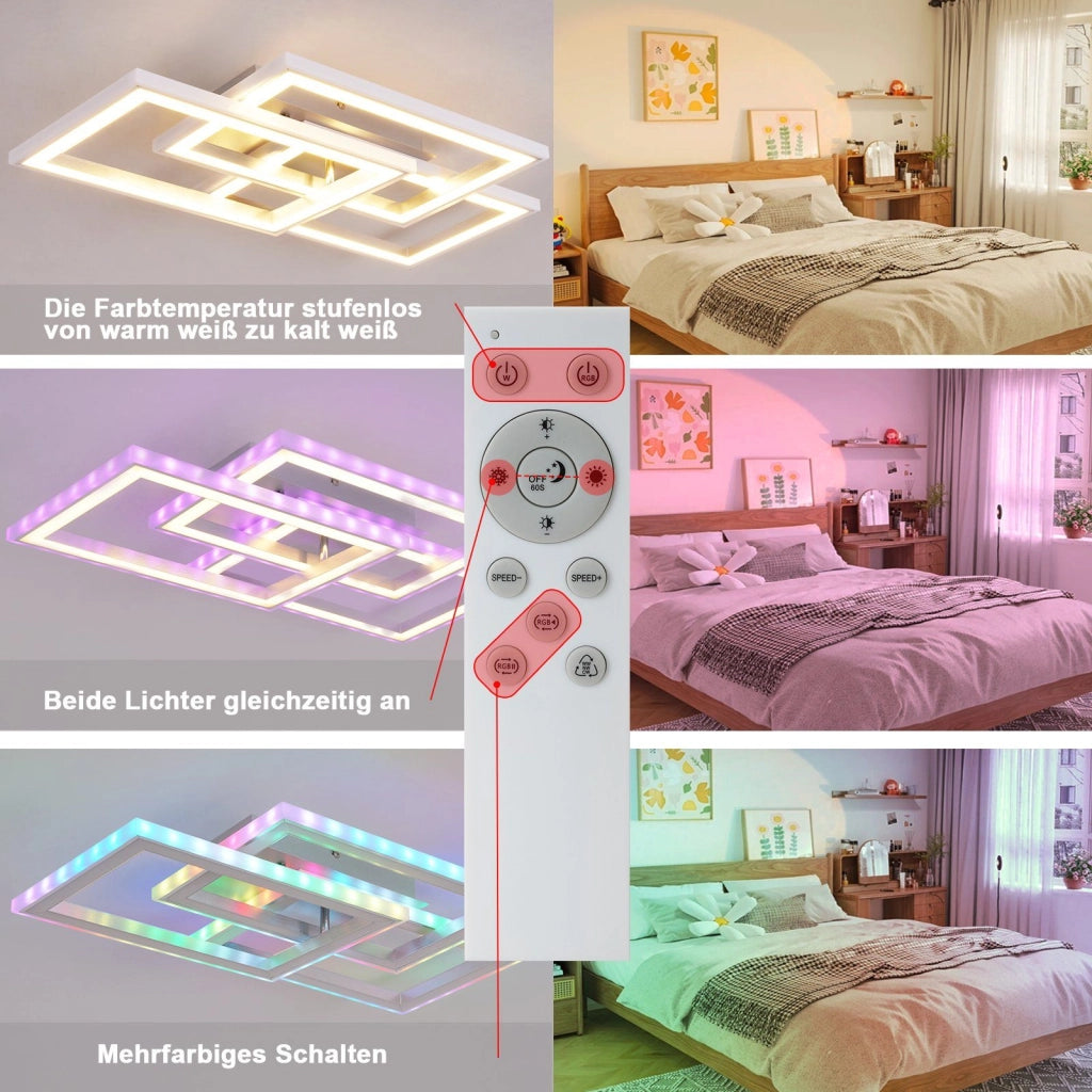 ZMH Lampada da soffitto plafoniera LED RGB dimmerabile telecomando per camera letto