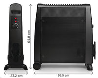 Radiatore Elettrico Romeo 1000-2000 W Calore su 3 Lati con Pannello in Mica Nero