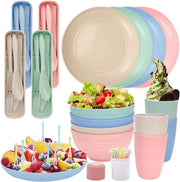 Set di servizio per campeggio in plastica ondorabile per 4 persone a 28 pezzi