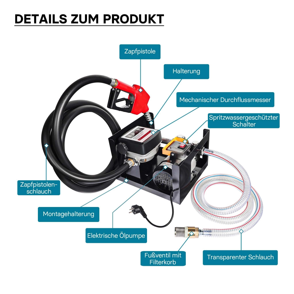 Distributore diesel gasolio con pompa autoadescante 230V/550W 50 l/min e pistola