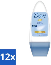 12 x Deodorante Roll-on con Talco - Profumo delicato e soffice - 50 ml - Deodorante Roll-on con Talco - Deodorante Roll-on senza Alcol - Deodorante con Talco 50 Ml
