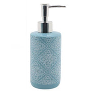 Trade Shop - Dispenser Portasapone Liquido Azzurro Con Maioliche Arredo Accessori Bagno 87021 -