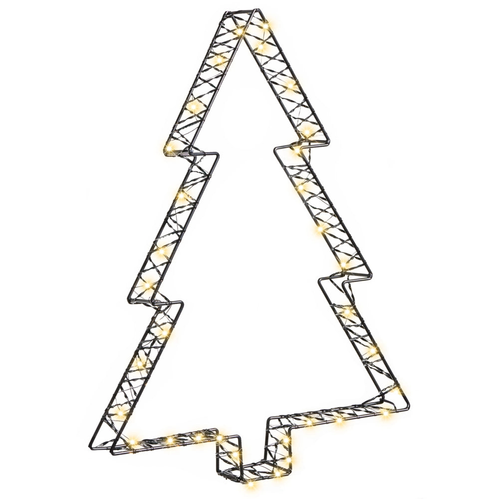 Accessorio decorativo natalizio LED per interni ed esterni 3 alberi di Natale Luci LED Illuminazione Metallo Nero