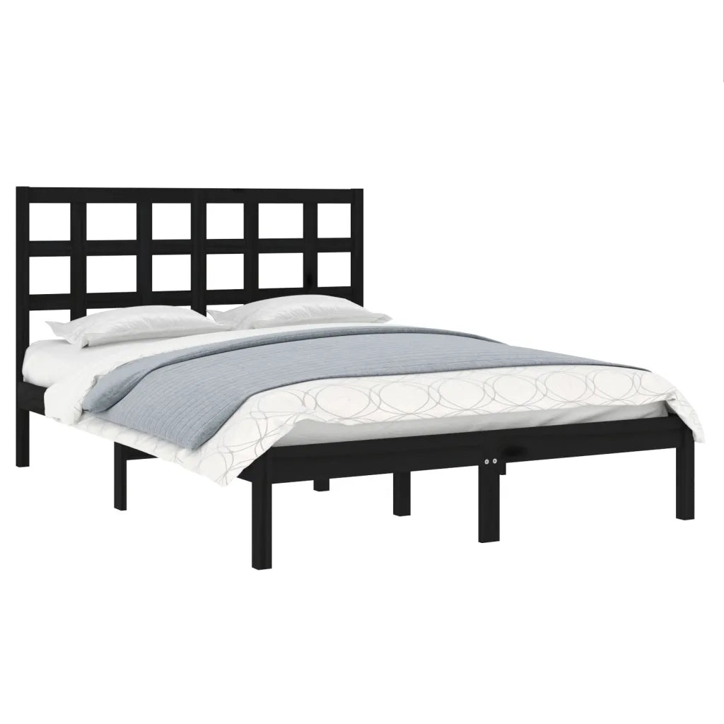 Giroletto Nero in Legno Massello 140x190 cm 3105454