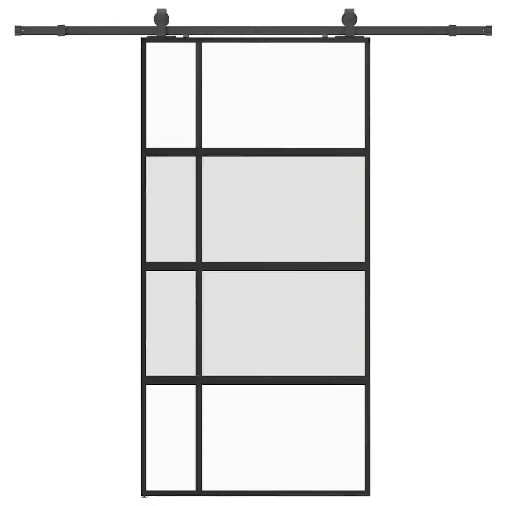 vidaXL Porta Scorrevole Ferramenta Nera 102,5x205 cm Vetro Temperato
