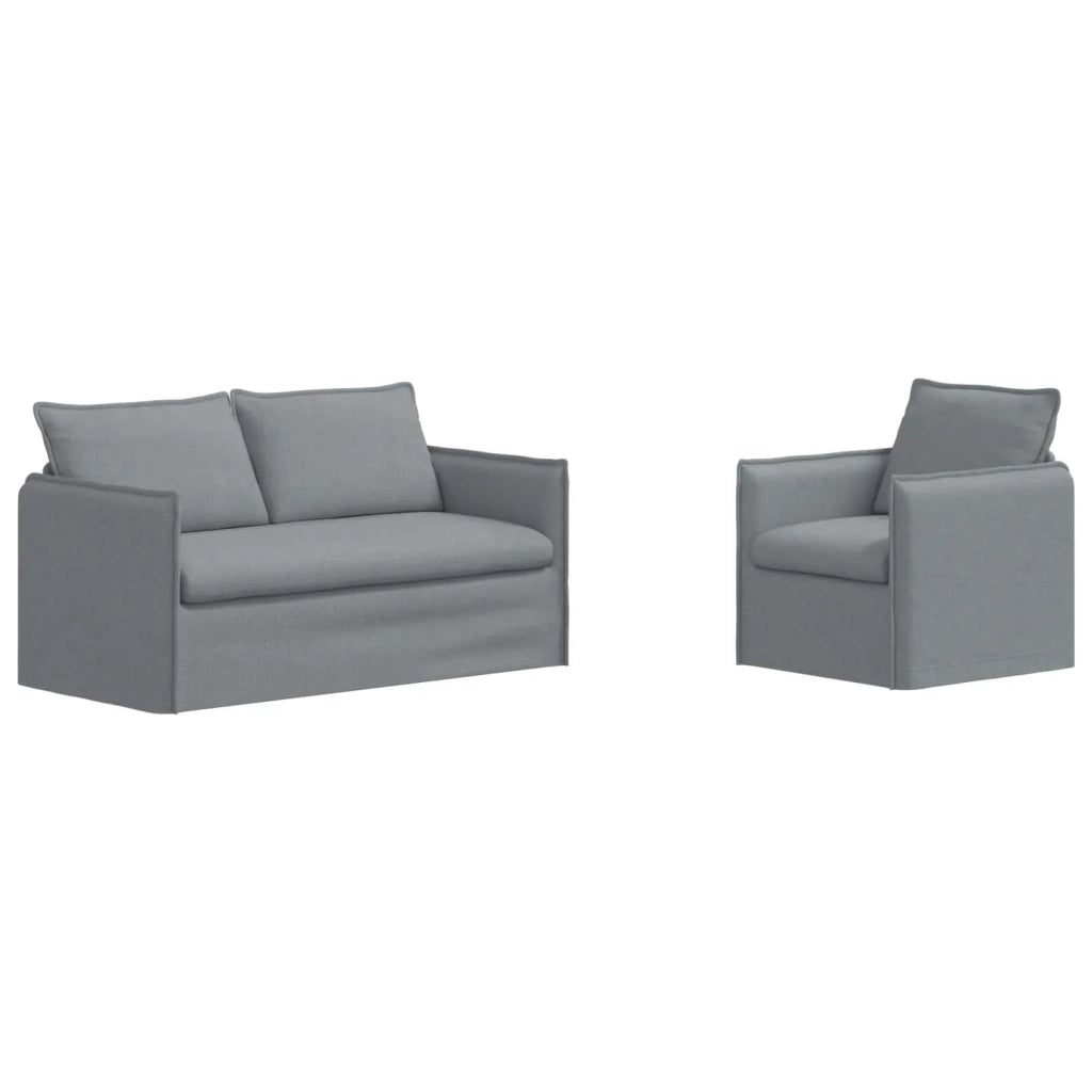Set di divani 2 pcs Grigio Chiaro 156 x 82 x 85 cm Tessuto