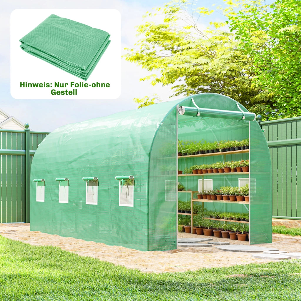 Serra da giardino ¨C zephmum ¨C verde 4x2m con porta e 8 finestre