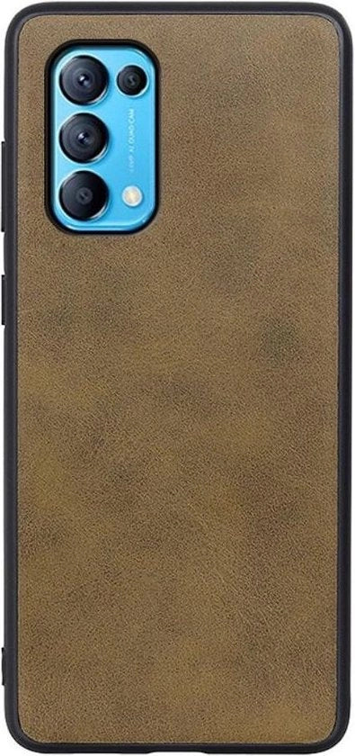 Copertura per Oppo Find X3 Lite / Reno5 con rivestimento in pelle di alta qualità in pelle marrone