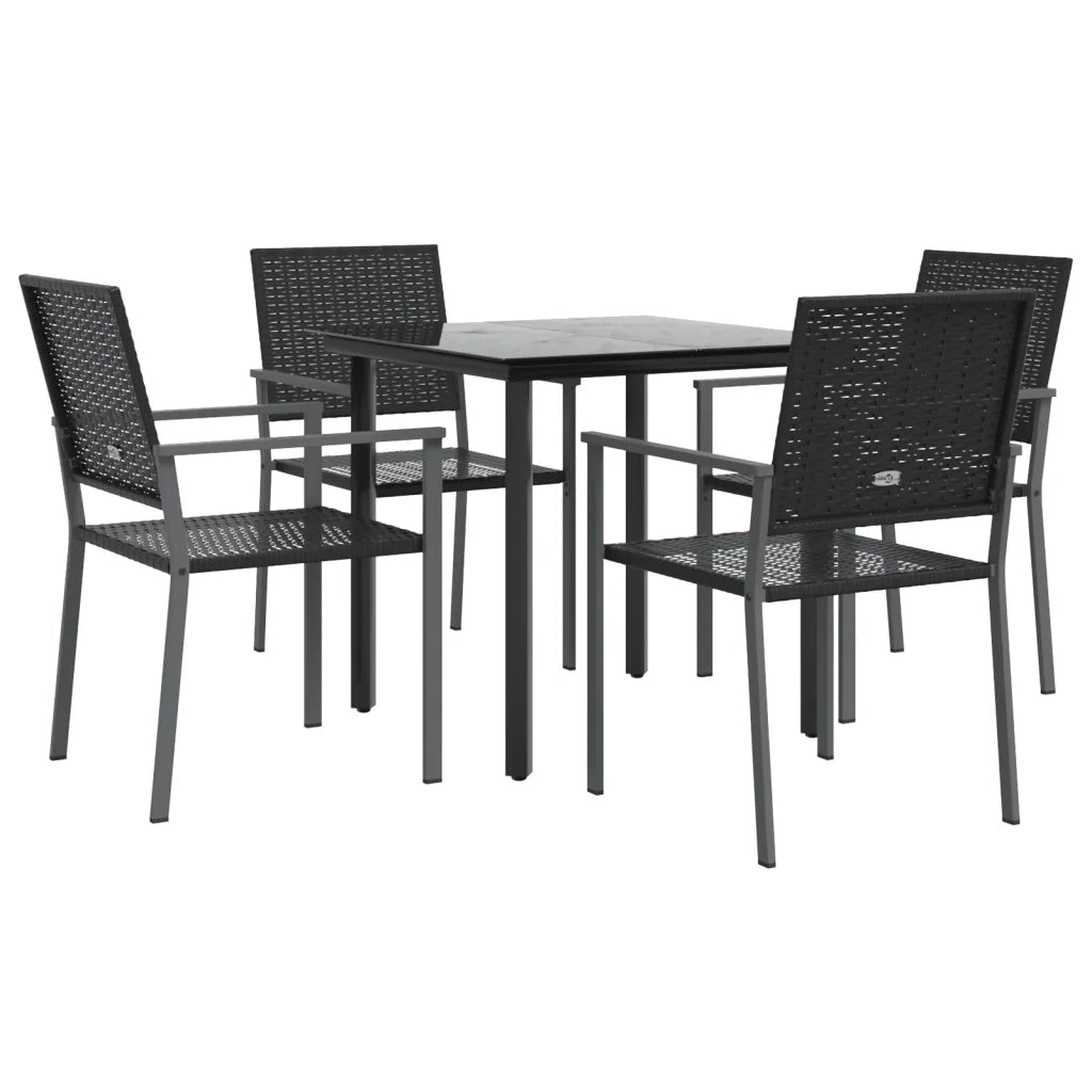 Set da Pranzo da Giardino 5 pz in Polyrattan e Acciaio 3187020