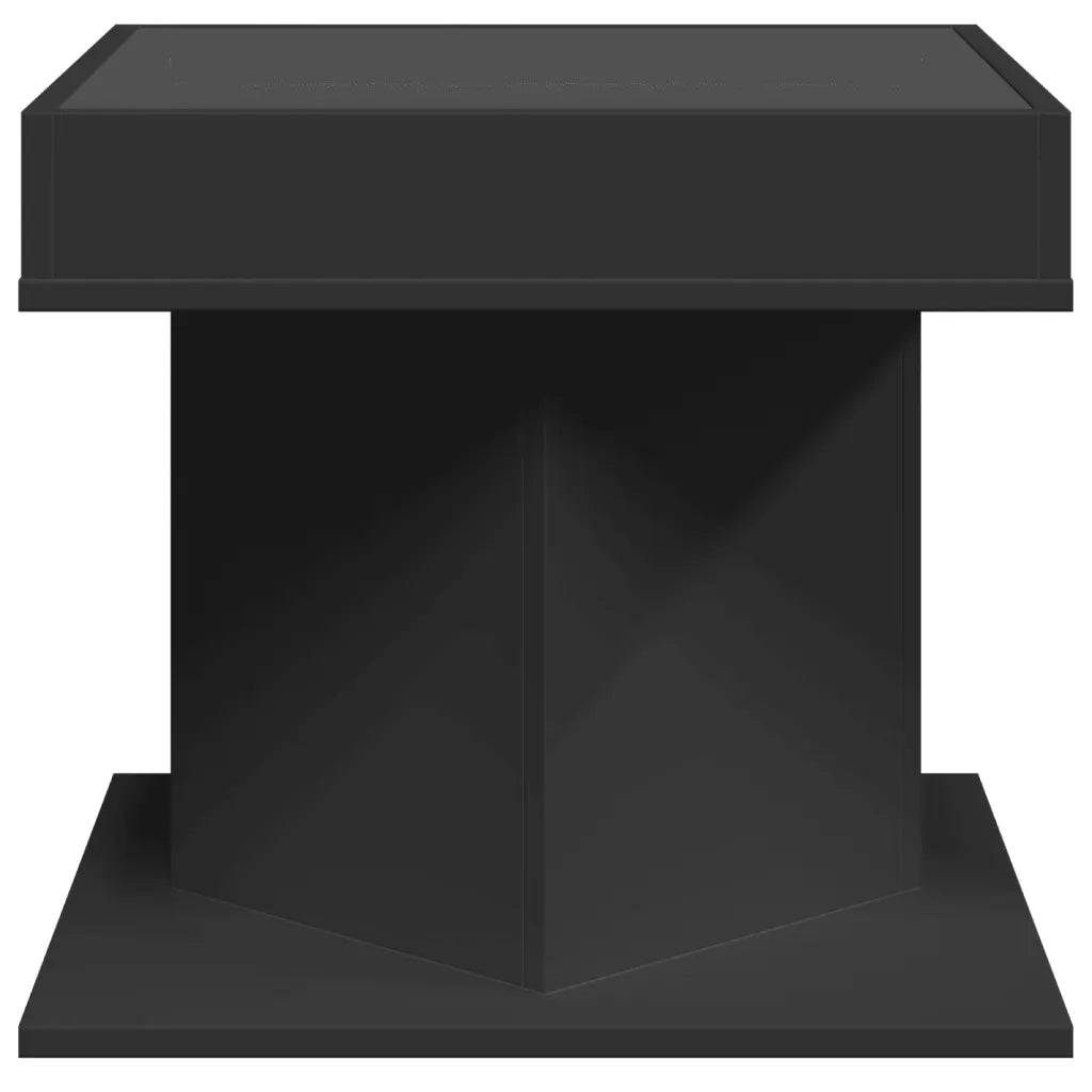 vidaXL Tavolino Salotto con LED Nero 50x50x45 cm Legno Multistrato