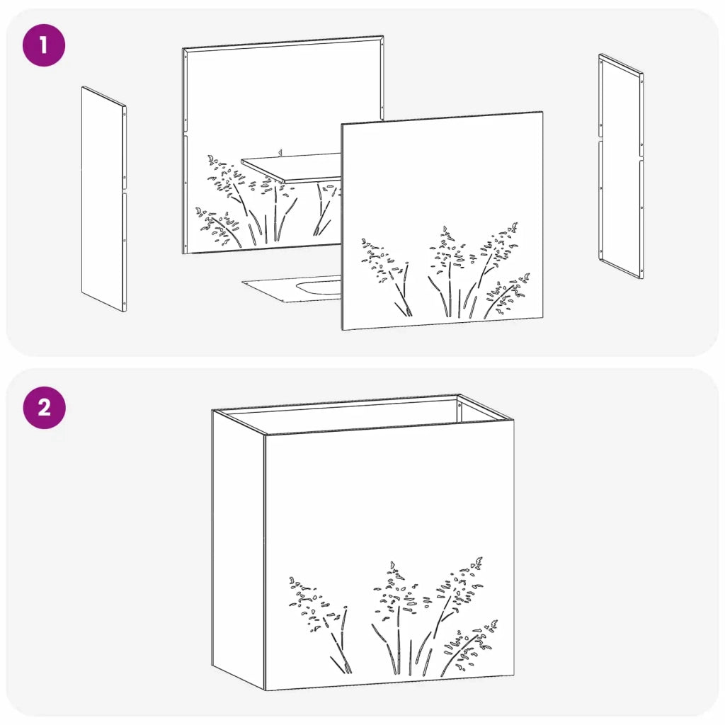 Vaso da giardino 2 pz Nero 50 x 30 x 49 cm 8005807