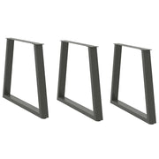 Set di 3 gambe per tavolo da pranzo moderne e geometriche 80 x 73 cm con piedini regolabili in acciaio antracite 02_0056878