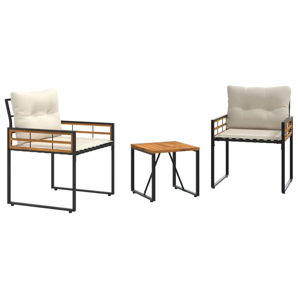Set di Mobili da Esterno con cuscino 3 pz | Set Salotto da Giardino Crema