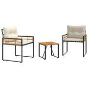Set di Mobili da Esterno con cuscino 3 pz | Set Salotto da Giardino Crema