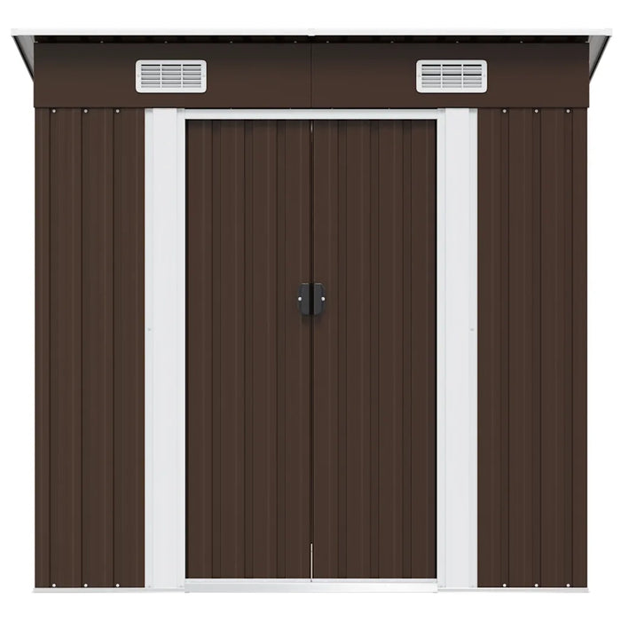 Capanno Attrezzi da Giardino Marrone 194x121x181 cm in Acciaio cod mxl 53958